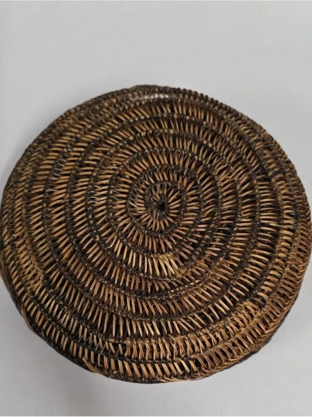 Boho Tiki Wicker Rattan Round Serving Plate Brown/Tan - Set Of (6) Picnic BBQ